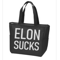 Elon Electric Car Ceo Anti Elon Sucks Black Fun Elon Sucks Motif Lightwe Zip Tote Bag