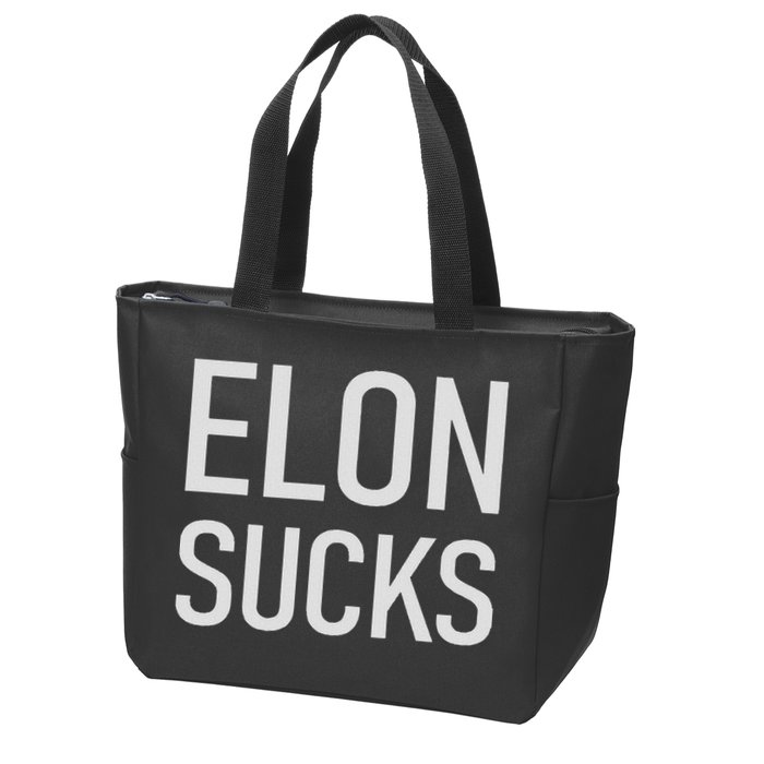 Elon Electric Car Ceo Anti Elon Sucks Black Fun Elon Sucks Motif Lightwe Zip Tote Bag
