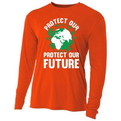 Environt Earth Day Protect Our Earth Protect Our Future Gift Cooling Performance Long Sleeve Crew