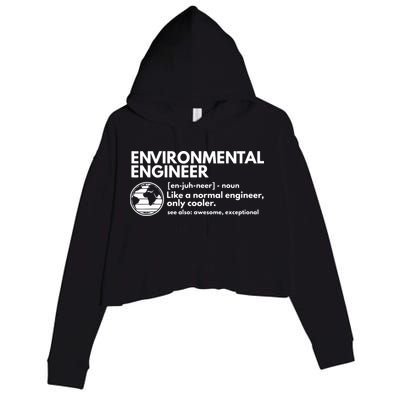 Environmental Engineer Definition Funny Engineering Crop Fleece Hoodie