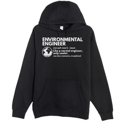 Environmental Engineer Definition Funny Engineering Premium Pullover Hoodie