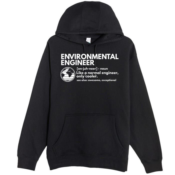 Environmental Engineer Definition Funny Engineering Premium Pullover Hoodie