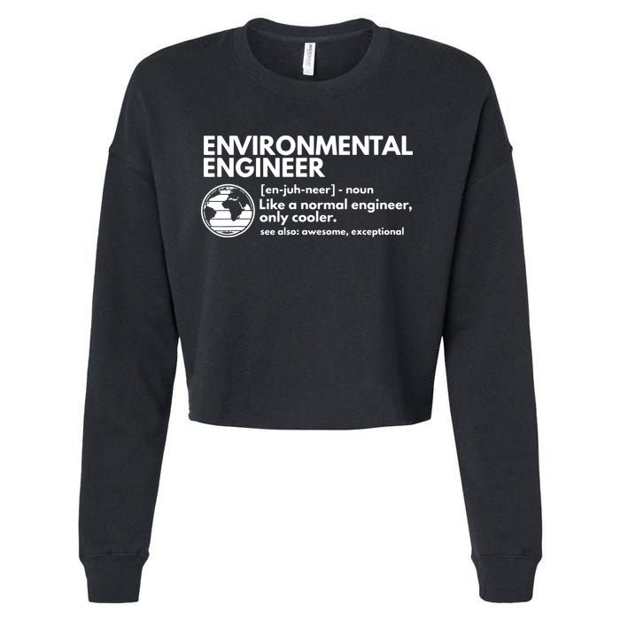 Environmental Engineer Definition Funny Engineering Cropped Pullover Crew
