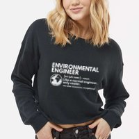 Environmental Engineer Definition Funny Engineering Cropped Pullover Crew