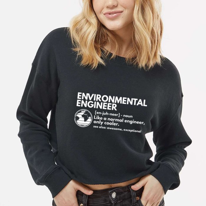 Environmental Engineer Definition Funny Engineering Cropped Pullover Crew