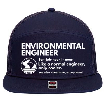 Environmental Engineer Definition Funny Engineering 7 Panel Mesh Trucker Snapback Hat