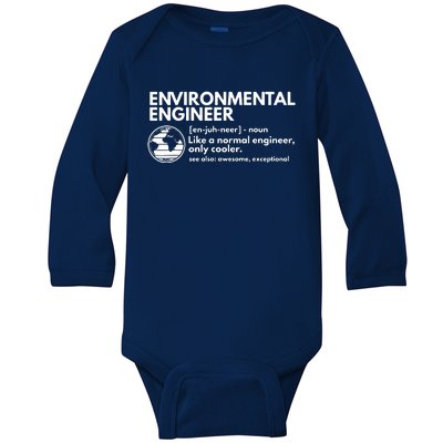 Environmental Engineer Definition Funny Engineering Baby Long Sleeve Bodysuit