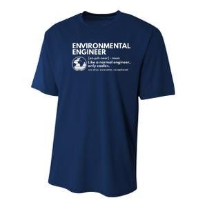 Environmental Engineer Definition Funny Engineering Youth Performance Sprint T-Shirt