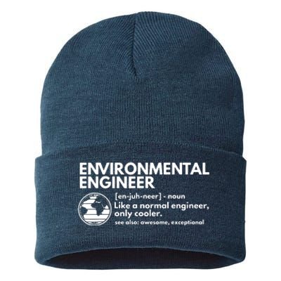 Environmental Engineer Definition Funny Engineering Sustainable Knit Beanie