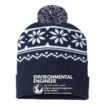 Environmental Engineer Definition Funny Engineering USA-Made Snowflake Beanie