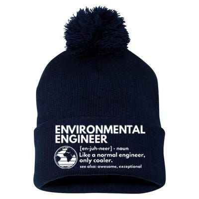 Environmental Engineer Definition Funny Engineering Pom Pom 12in Knit Beanie