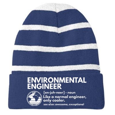 Environmental Engineer Definition Funny Engineering Striped Beanie with Solid Band