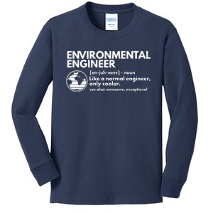 Environmental Engineer Definition Funny Engineering Kids Long Sleeve Shirt