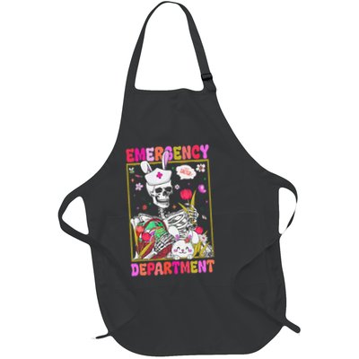 Easter Emergency Department Skeleton Nurse Er Nurse Easter Full-Length Apron With Pockets