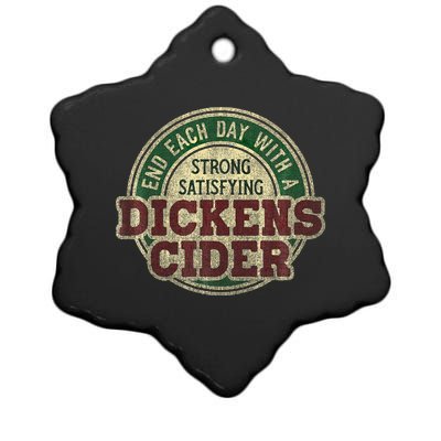 End Each Day With A Strong Satisfying Dickens Cider Ceramic Star Ornament