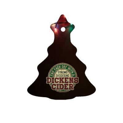 End Each Day With A Strong Satisfying Dickens Cider Ceramic Tree Ornament