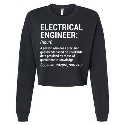 Electrical Engineer Definition Funny Engineering Cropped Pullover Crew