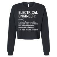 Electrical Engineer Definition Funny Engineering Cropped Pullover Crew