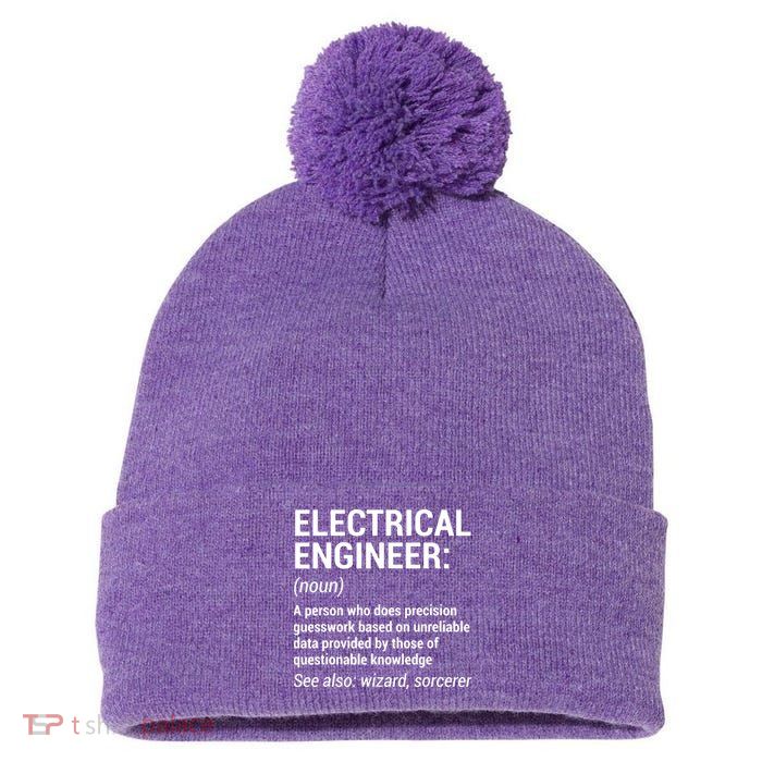 Electrical Engineer Definition Funny Engineering Pom Pom 12in Knit Beanie