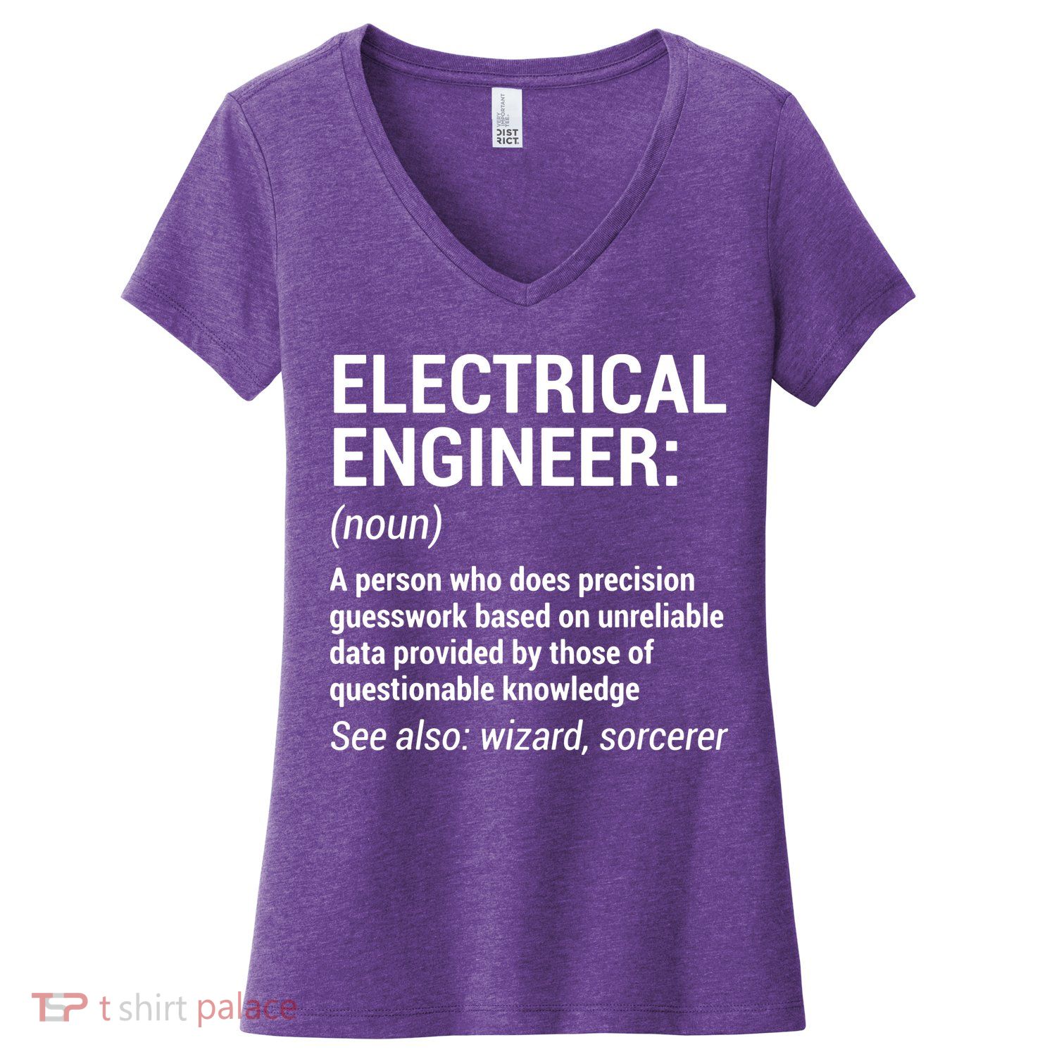 Electrical Engineer Definition Funny Engineering Women's V-Neck T-Shirt