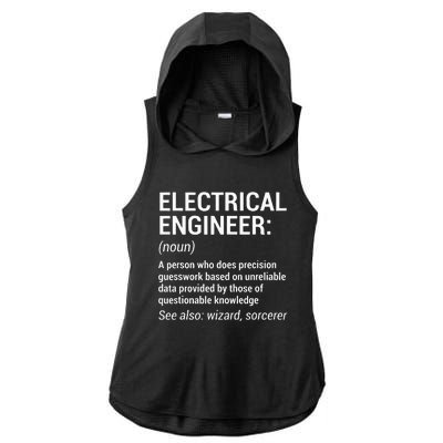 Electrical Engineer Definition Funny Engineering Ladies PosiCharge Tri-Blend Wicking Draft Hoodie Tank