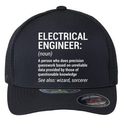 Electrical Engineer Definition Funny Engineering Flexfit Unipanel Trucker Cap