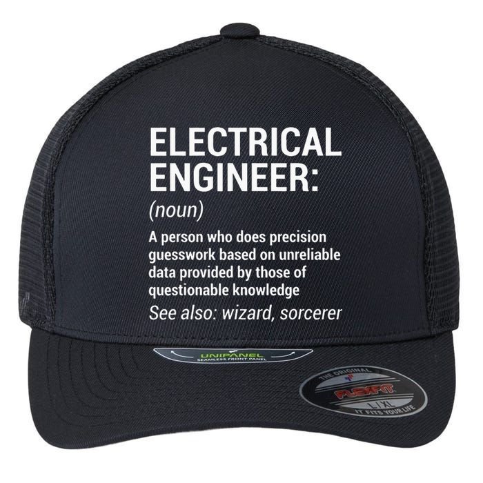 Electrical Engineer Definition Funny Engineering Flexfit Unipanel Trucker Cap