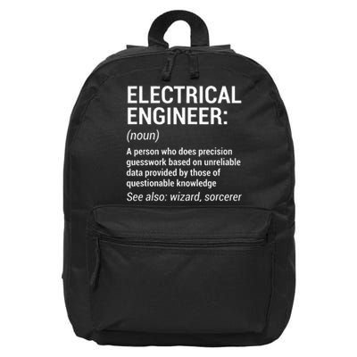 Electrical Engineer Definition Funny Engineering 16 in Basic Backpack