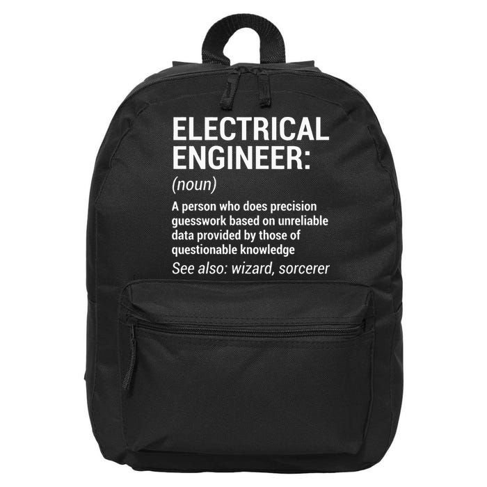 Electrical Engineer Definition Funny Engineering 16 in Basic Backpack