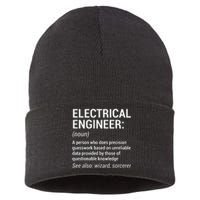 Electrical Engineer Definition Funny Engineering Sustainable Knit Beanie