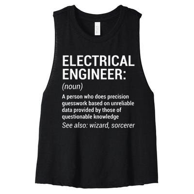 Electrical Engineer Definition Funny Engineering Women's Racerback Cropped Tank