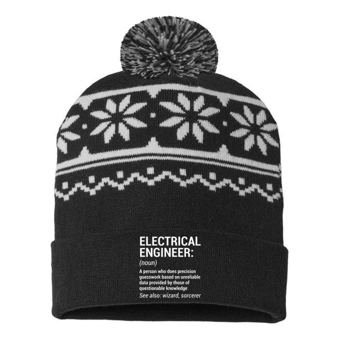 Electrical Engineer Definition Funny Engineering USA-Made Snowflake Beanie