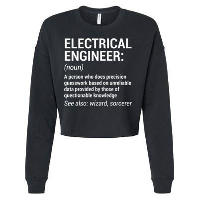 Electrical Engineer Definition Funny Engineering Cropped Pullover Crew