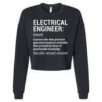 Electrical Engineer Definition Funny Engineering Cropped Pullover Crew