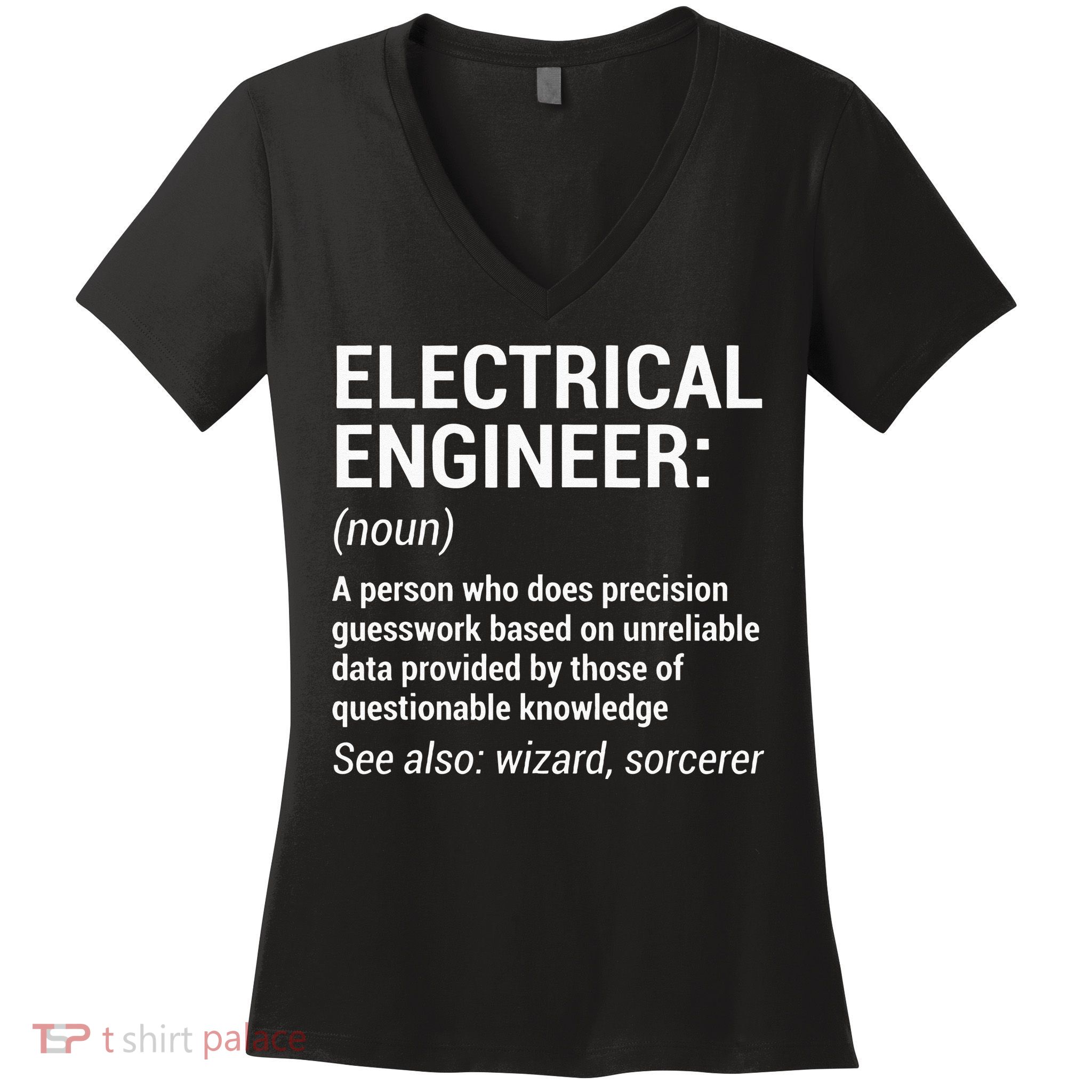 Electrical Engineer Definition Funny Engineering Women's V-Neck T-Shirt