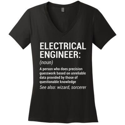 Electrical Engineer Definition Funny Engineering Women's V-Neck T-Shirt