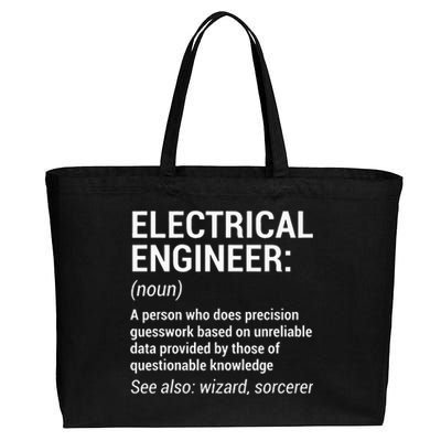 Electrical Engineer Definition Funny Engineering Cotton Canvas Jumbo Tote