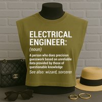 Electrical Engineer Definition Funny Engineering Garment-Dyed Women's Muscle Tee