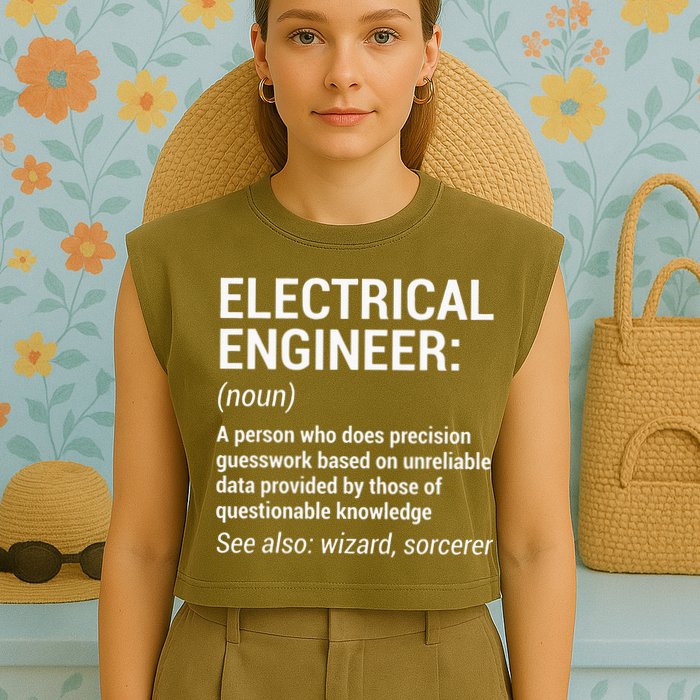 Electrical Engineer Definition Funny Engineering Garment-Dyed Women's Muscle Tee