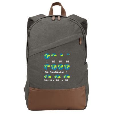 Educational Earth Day Fractions Math Learning Teacher Cotton Canvas Backpack