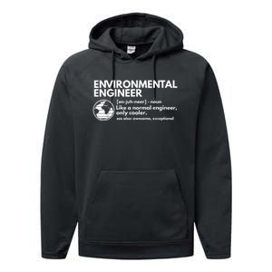 Environmental Engineer Definition Funny Engineering Performance Fleece Hoodie