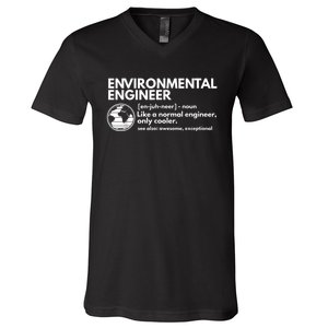 Environmental Engineer Definition Funny Engineering V-Neck T-Shirt