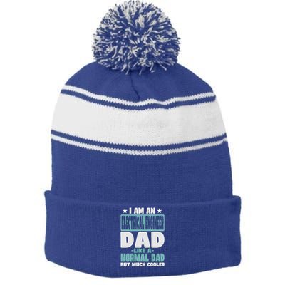 Electrical Engineer Dad Cooler Than Normal Funny Gift Stripe Pom Pom Beanie