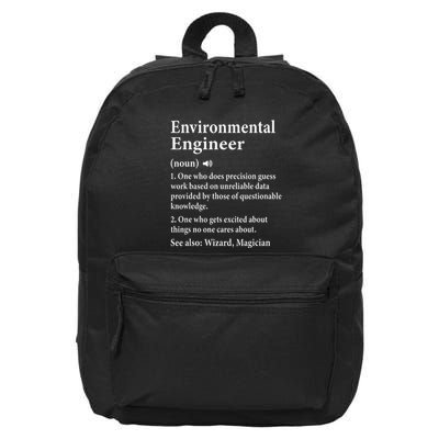 Environmental Engineer Definition Funny Engineer Graduation 16 in Basic Backpack