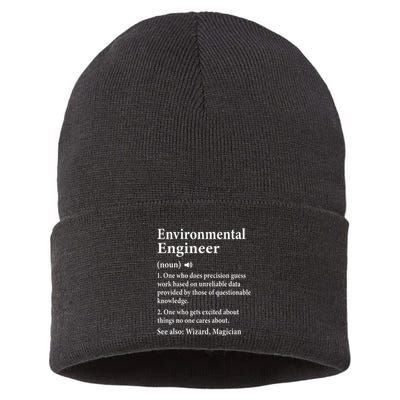 Environmental Engineer Definition Funny Engineer Graduation Sustainable Knit Beanie