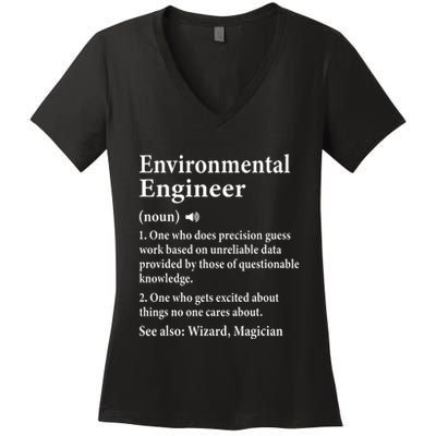 Environmental Engineer Definition Funny Engineer Graduation Women's V-Neck T-Shirt