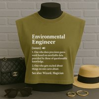 Environmental Engineer Definition Funny Engineer Graduation Garment-Dyed Women's Muscle Tee