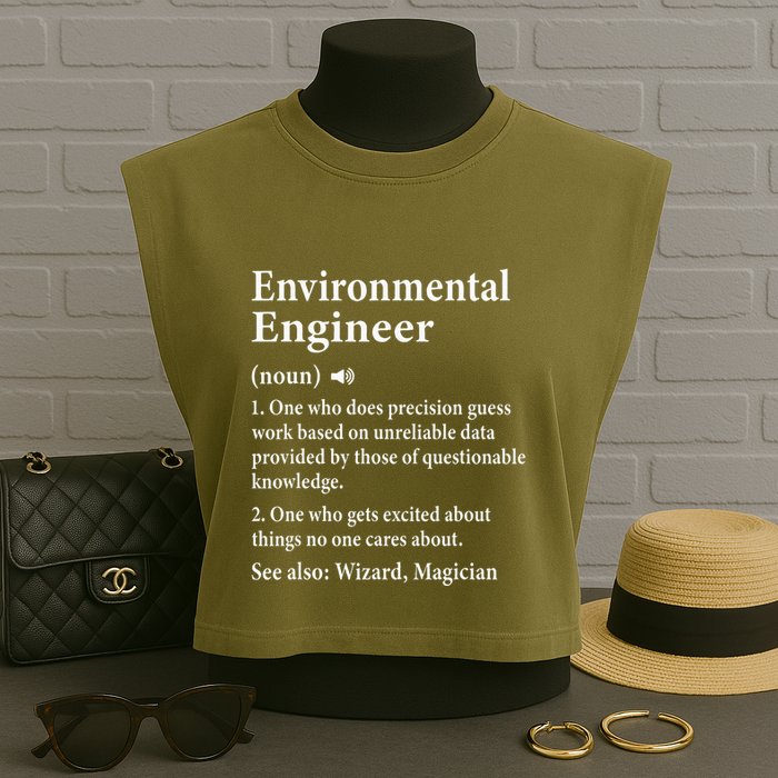 Environmental Engineer Definition Funny Engineer Graduation Garment-Dyed Women's Muscle Tee