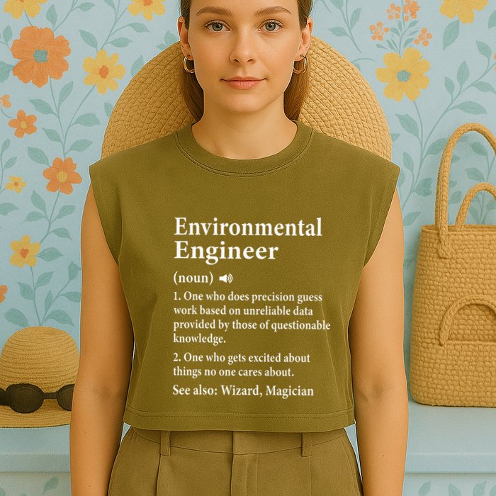 Environmental Engineer Definition Funny Engineer Graduation Garment-Dyed Women's Muscle Tee