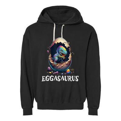 Eggasaurus Easter Dinosaur Egg Cute Garment-Dyed Fleece Hoodie